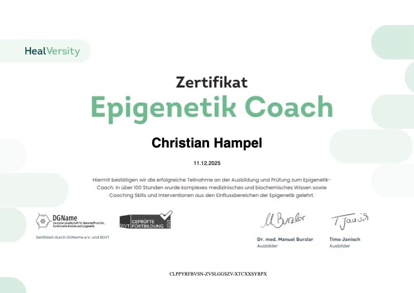 Vorschau Epigenetik Coach Zertifikat