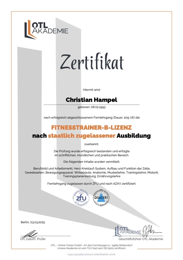 Vorschau B-Lizenz Fitness