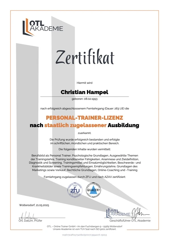 Vorschau Personal Trainer Lizenz